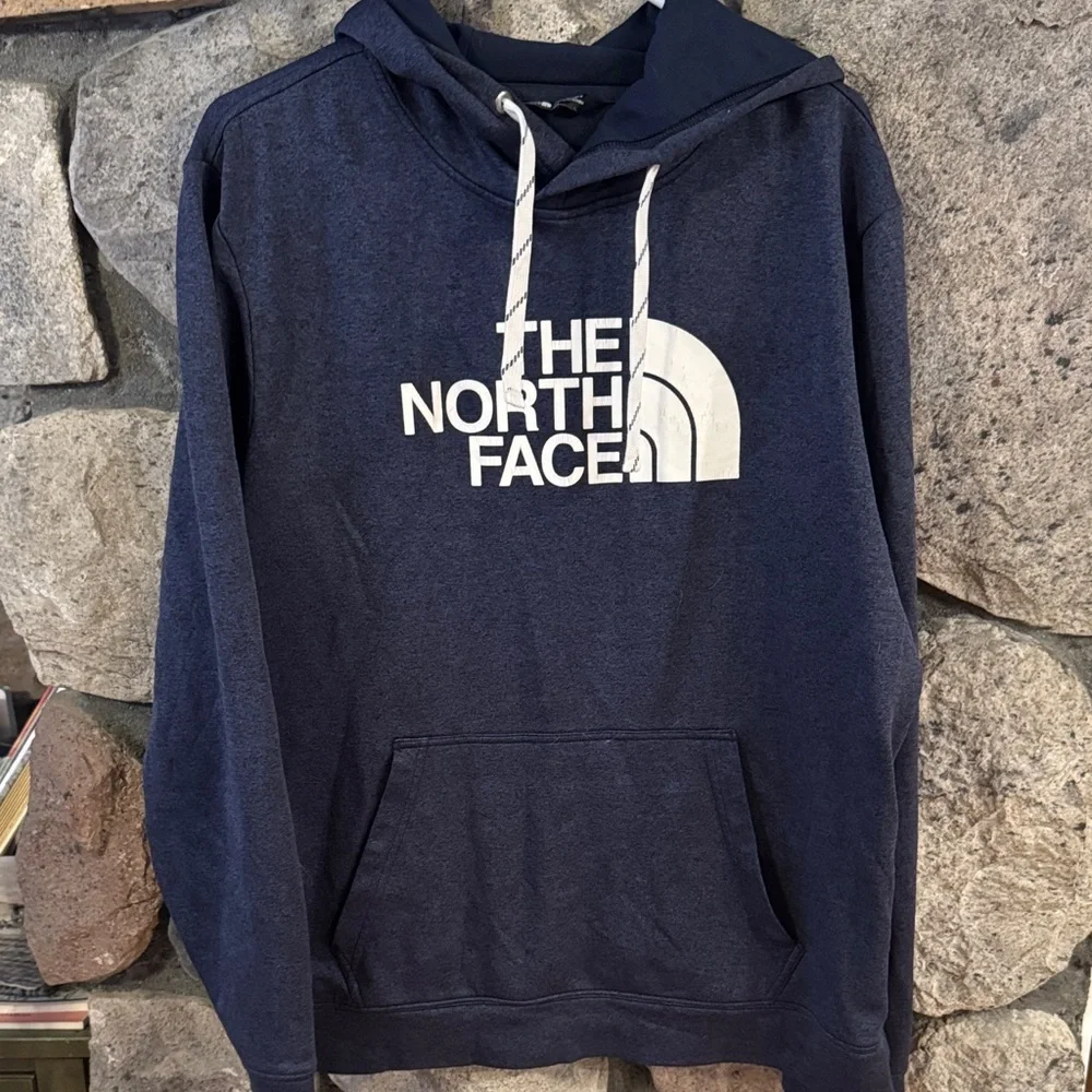 The North Face Men's Dark Blue Drawstring hoodie size large